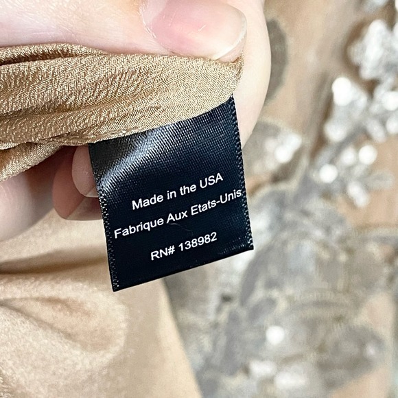 Dress The Population Women's Lace Floral Sequin Long Sleeve Formal Dress Size XS - Picture 6 of 15